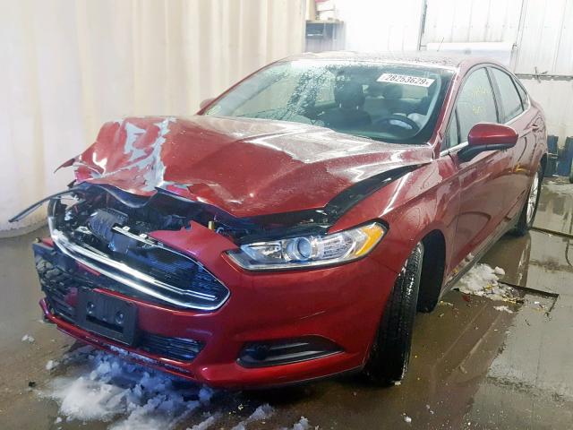 3FA6P0G79GR212081 - 2016 FORD FUSION S MAROON photo 2