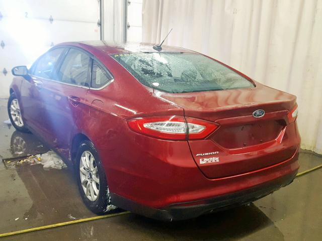 3FA6P0G79GR212081 - 2016 FORD FUSION S MAROON photo 3