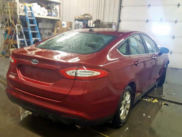 3FA6P0G79GR212081 - 2016 FORD FUSION S MAROON photo 4