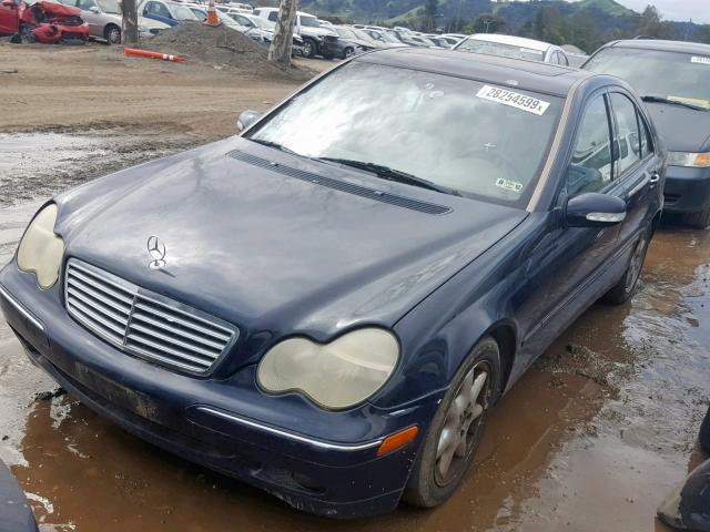 WDBRF64J61F059949 - 2001 MERCEDES-BENZ C 320 BLUE photo 2