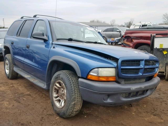 1D4HS38N63F526149 - 2003 DODGE DURANGO SP BLUE photo 1