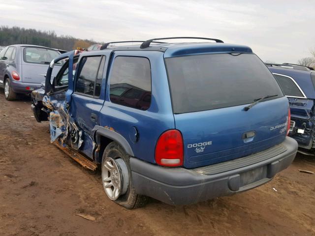 1D4HS38N63F526149 - 2003 DODGE DURANGO SP BLUE photo 3