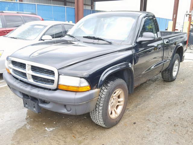 1D7FL16K14S613924 - 2004 DODGE DAKOTA SXT BLACK photo 2