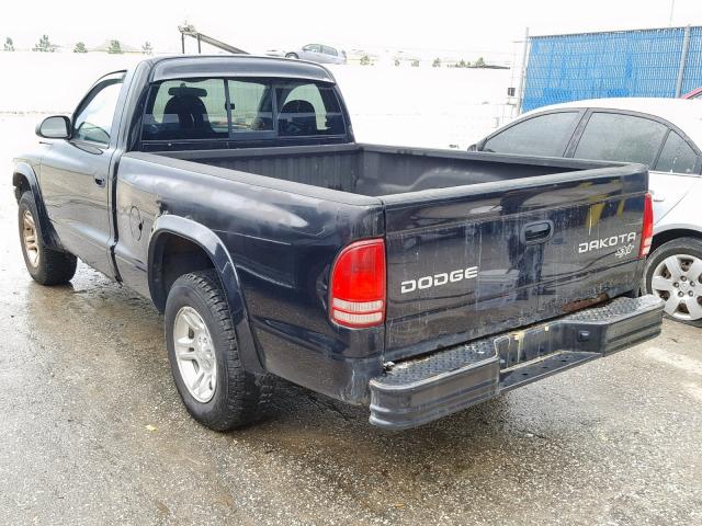 1D7FL16K14S613924 - 2004 DODGE DAKOTA SXT BLACK photo 3