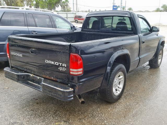 1D7FL16K14S613924 - 2004 DODGE DAKOTA SXT BLACK photo 4