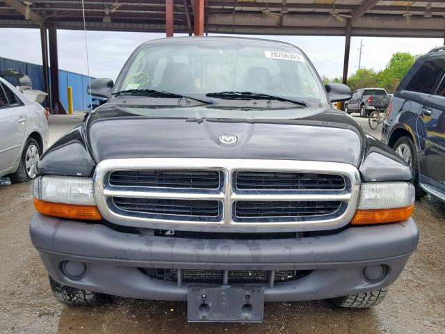 1D7FL16K14S613924 - 2004 DODGE DAKOTA SXT BLACK photo 9