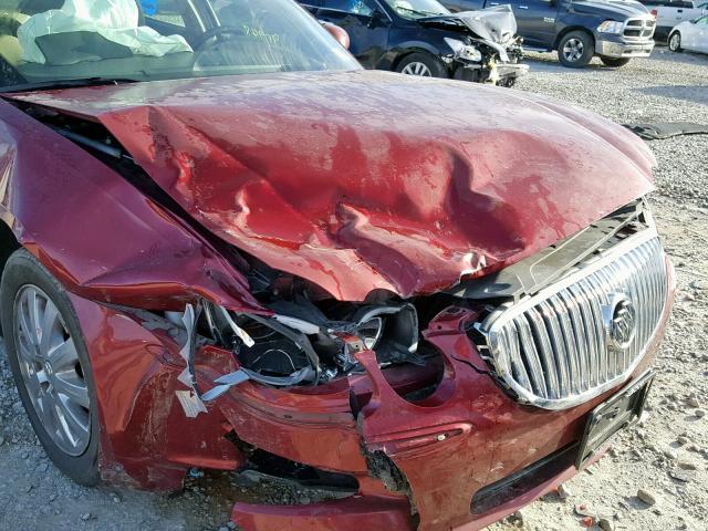 2G4WD582781162348 - 2008 BUICK LACROSSE C RED photo 9