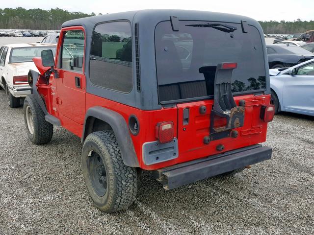 1J4FA49S0YP772871 - 2000 JEEP WRANGLER / RED photo 3