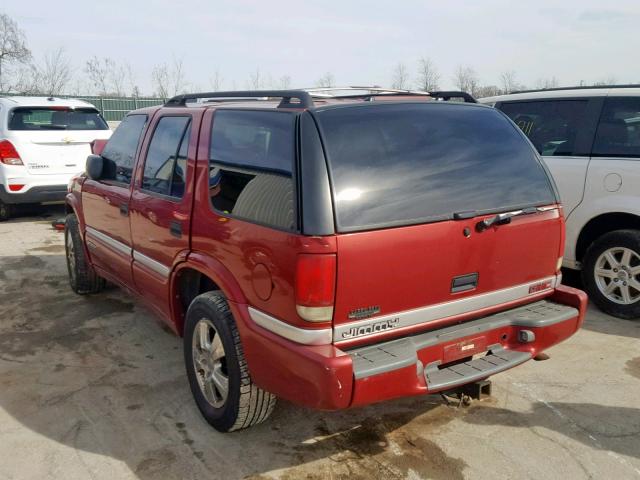 1GKDT13W6X2527607 - 1999 GMC ENVOY MAROON photo 3