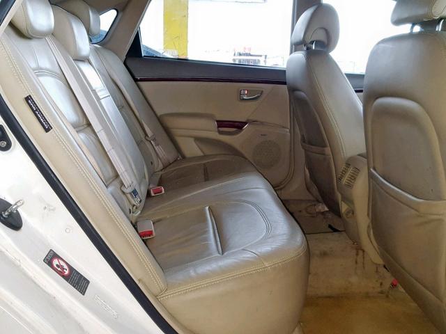 KMHFC46F68A276155 - 2008 HYUNDAI AZERA SE WHITE photo 6