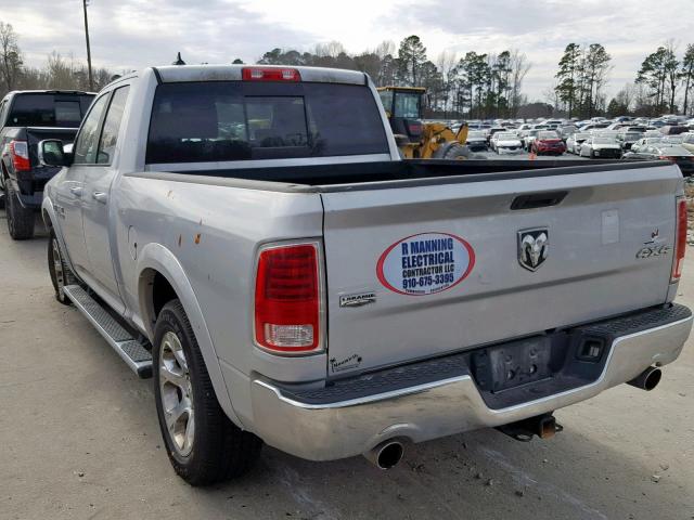 1C6RR7JT0ES249190 - 2014 RAM 1500 LARAM SILVER photo 3