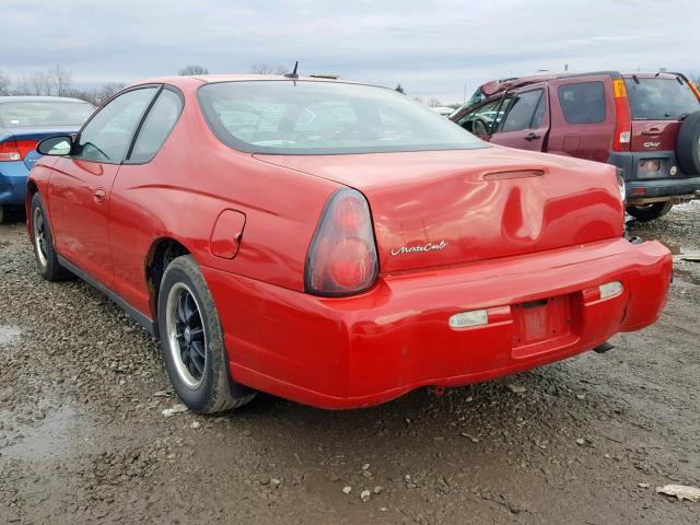 2G1WW12E959102779 - 2005 CHEVROLET MONTE CARL RED photo 3