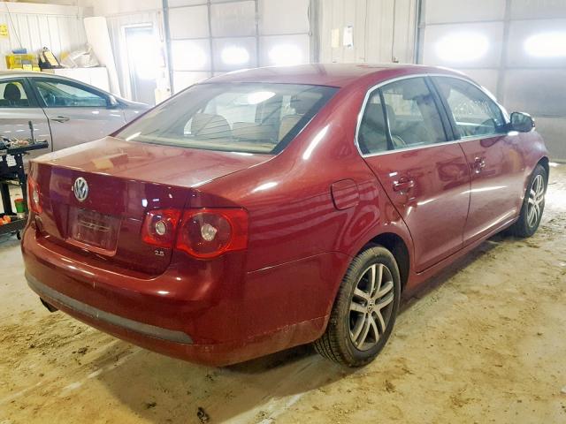 3VWRF71K66M751802 - 2006 VOLKSWAGEN JETTA 2.5 RED photo 4