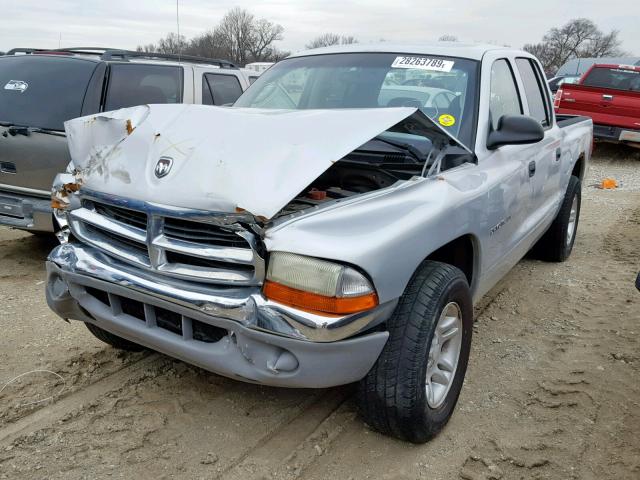 1B7HL2AXX1S310695 - 2001 DODGE DAKOTA QUA SILVER photo 2