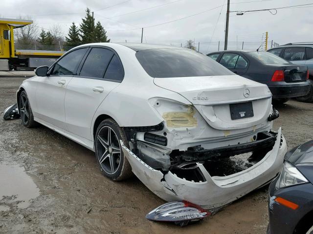 55SWF4KB8HU184906 - 2017 MERCEDES-BENZ C 300 4MAT WHITE photo 3