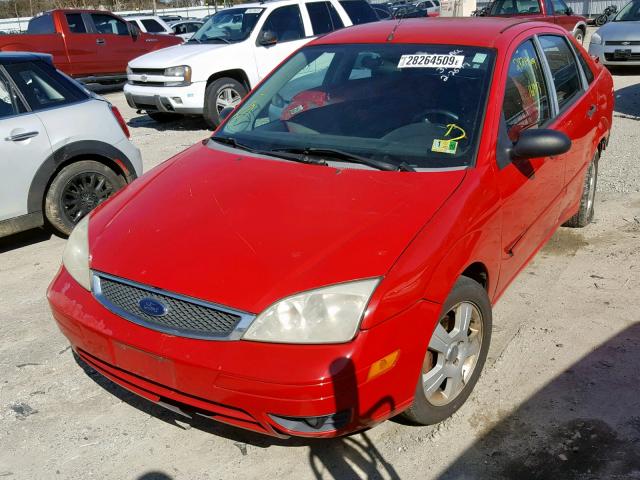 1FAFP34N07W237291 - 2007 FORD FOCUS ZX4 RED photo 2