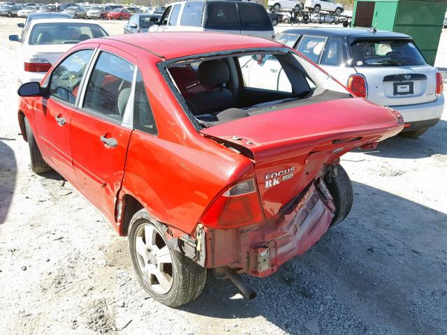 1FAFP34N07W237291 - 2007 FORD FOCUS ZX4 RED photo 3