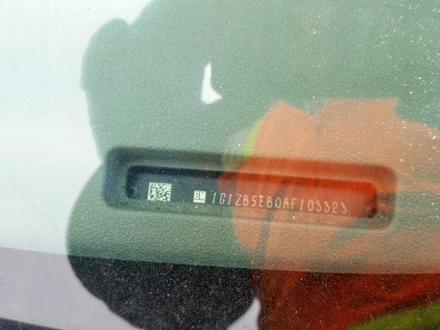 1G1ZB5EB0AF103323 - 2010 CHEVROLET MALIBU LS შავი ფოტო 10