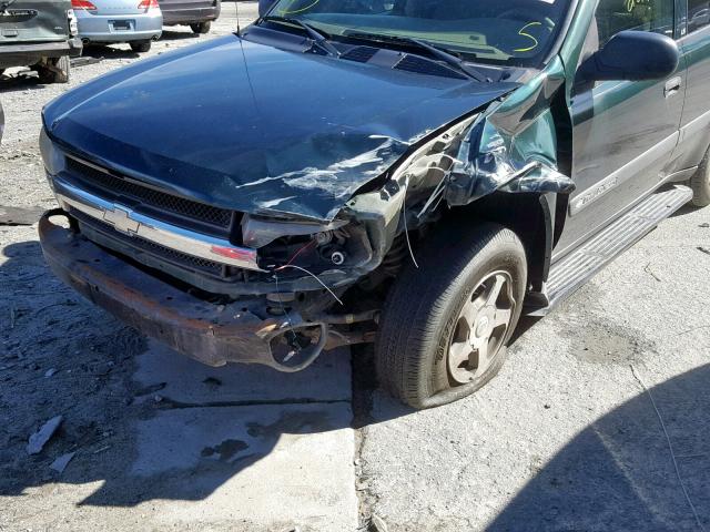 1GNDS13S142436548 - 2004 CHEVROLET TRAILBLAZE GREEN photo 9