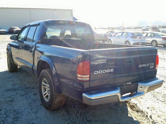 1D7HL48XX3S295867 - 2003 DODGE DAKOTA QUA BLUE photo 3