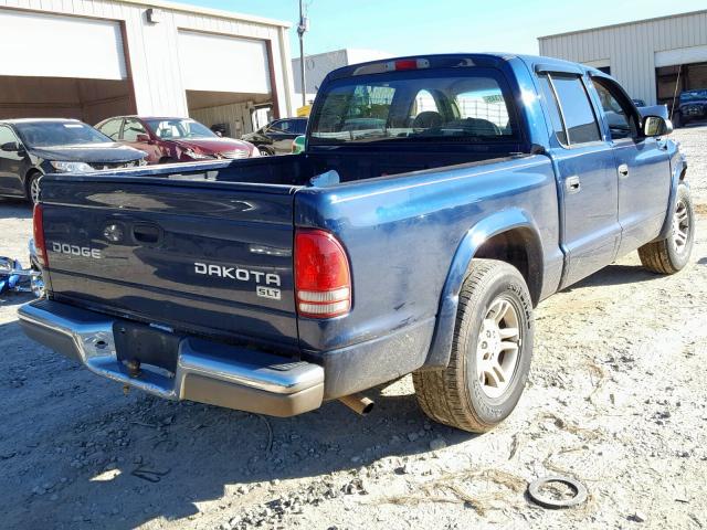 1D7HL48XX3S295867 - 2003 DODGE DAKOTA QUA BLUE photo 4