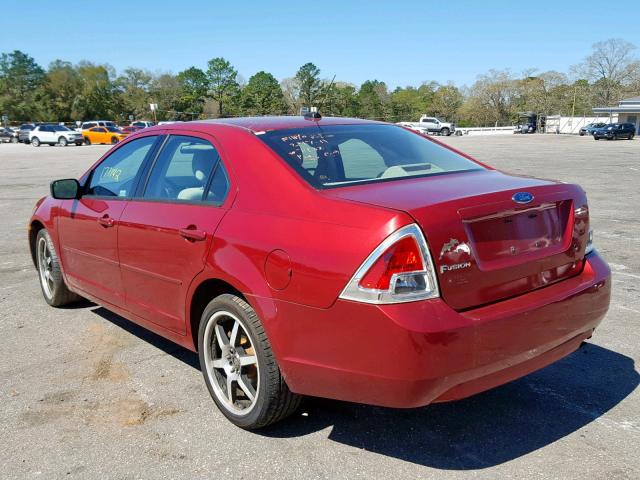 3FAHP06Z68R141371 - 2008 FORD FUSION S RED photo 3