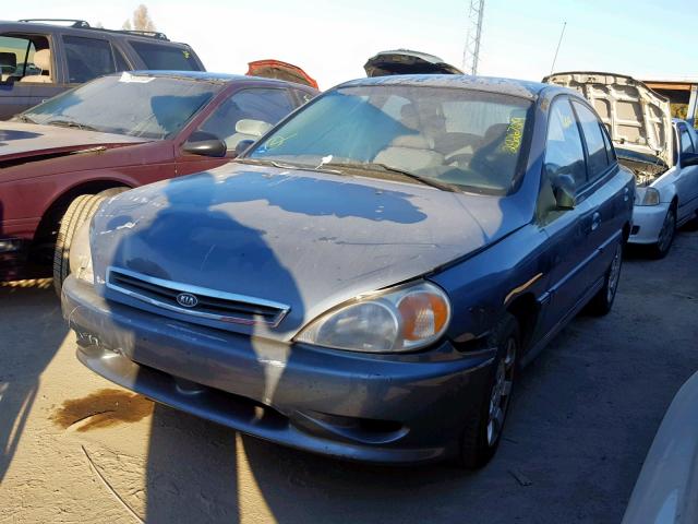 KNADC123226157127 - 2002 KIA RIO TEAL photo 2