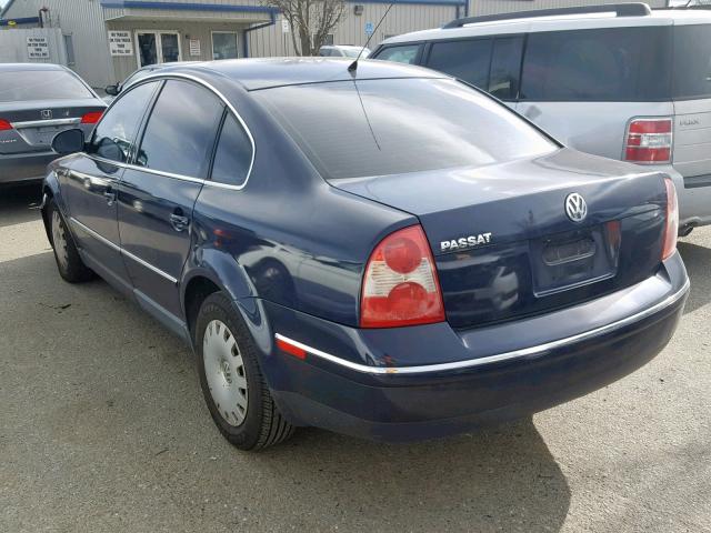 WVWMD63B64P155901 - 2004 VOLKSWAGEN PASSAT GL BLUE photo 3