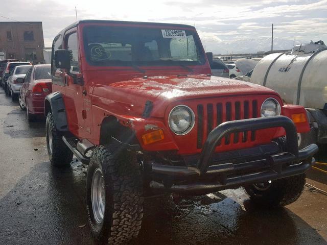 1J4FA49S8YP773735 - 2000 JEEP WRANGLER / RED photo 1