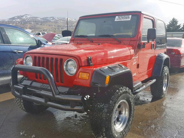 1J4FA49S8YP773735 - 2000 JEEP WRANGLER / RED photo 2