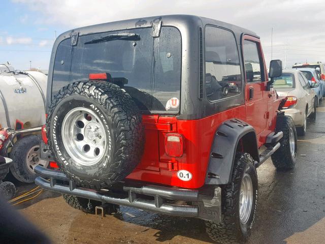 1J4FA49S8YP773735 - 2000 JEEP WRANGLER / RED photo 4