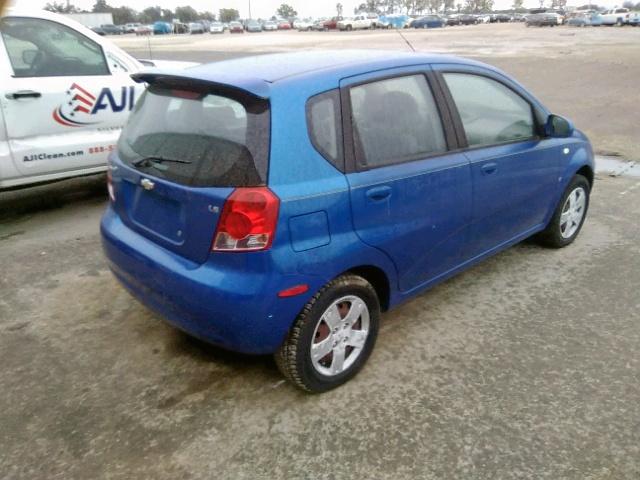 KL1TD66677B730803 - 2007 CHEVROLET AVEO BASE 蓝色 照片 4