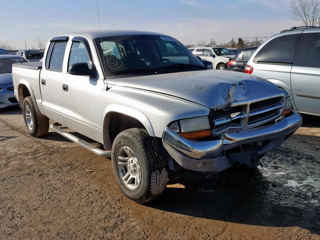 1D7HG48N24S751607 - 2004 DODGE DAKOTA QUA SILVER photo 1