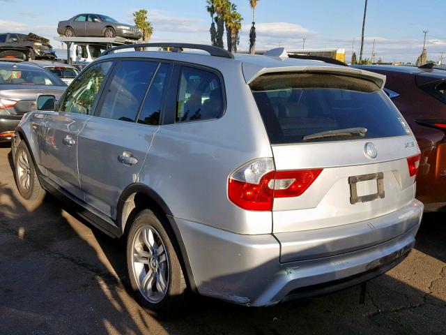 WBXPA93476WG86547 - 2006 BMW X3 3.0I SILVER photo 3