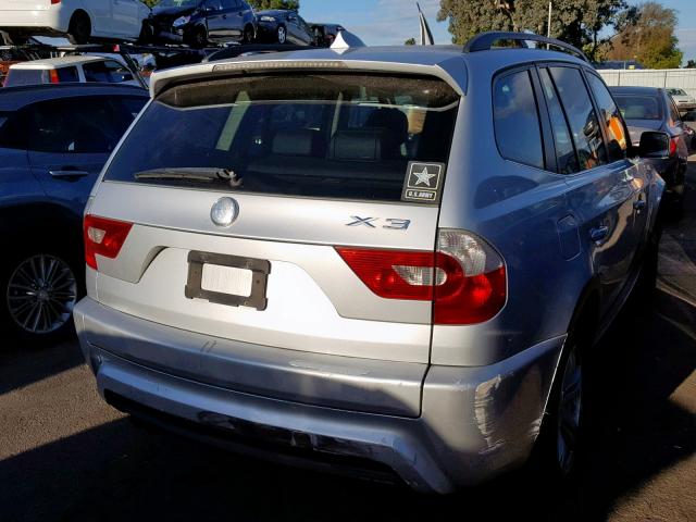 WBXPA93476WG86547 - 2006 BMW X3 3.0I SILVER photo 4