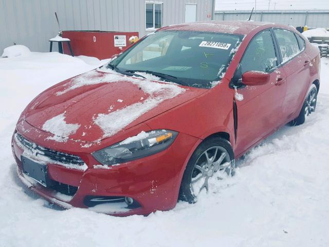 1C3CDFBA8DD345306 - 2013 DODGE DART SXT RED photo 2