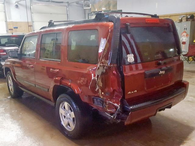 1J8HG48K88C114634 - 2008 JEEP COMMANDER RED photo 3