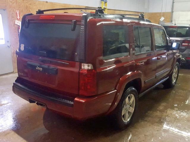 1J8HG48K88C114634 - 2008 JEEP COMMANDER RED photo 4