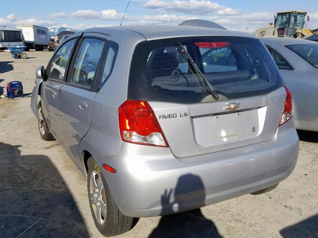 KL1TD66606B601204 - 2006 CHEVROLET AVEO BASE ნაცრისფერი ფოტო 3