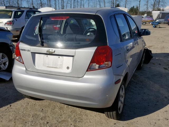 KL1TD66606B601204 - 2006 CHEVROLET AVEO BASE ნაცრისფერი ფოტო 4