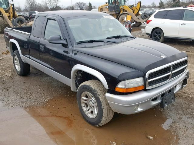 1D7HG42N44S635396 - 2004 DODGE DAKOTA SLT BLACK photo 1