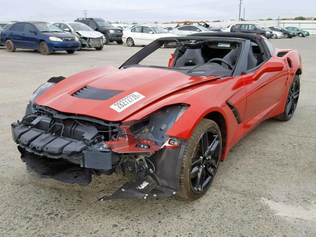 1G1YF2D76J5105904 - 2018 CHEVROLET CORVETTE S RED photo 2