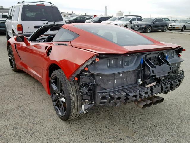 1G1YF2D76J5105904 - 2018 CHEVROLET CORVETTE S RED photo 3