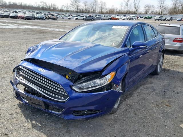 3FA6P0D95ER205535 - 2014 FORD FUSION TIT BLUE photo 2