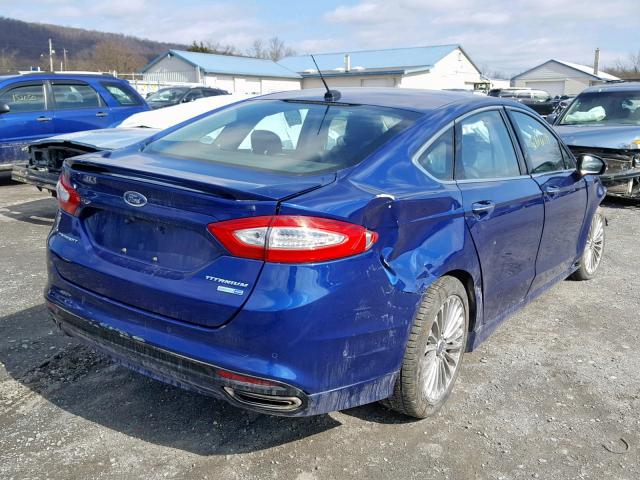 3FA6P0D95ER205535 - 2014 FORD FUSION TIT BLUE photo 4