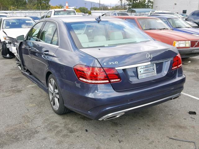 WDDHF5KB1EA904945 - 2014 MERCEDES-BENZ E 350 BLUE photo 3