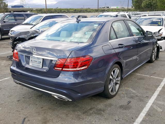 WDDHF5KB1EA904945 - 2014 MERCEDES-BENZ E 350 BLUE photo 4