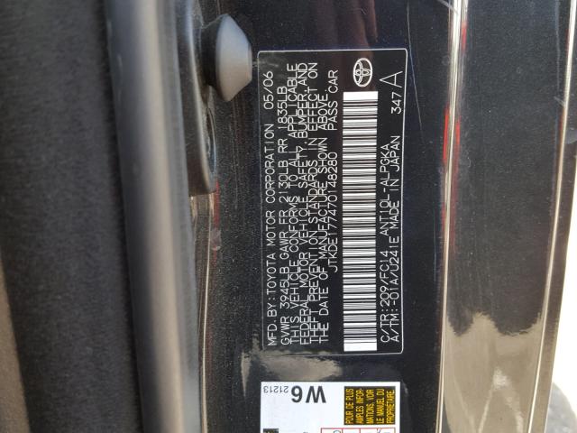 JTKDE177470148280 - 2007 SCION TC BLACK photo 10