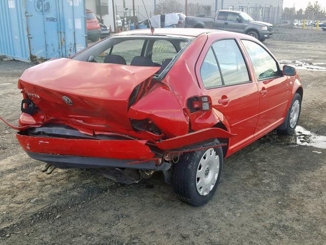 3VWRK69M52M050318 - 2002 VOLKSWAGEN JETTA GL RED photo 4