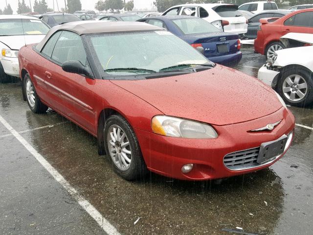 1C3EL55R42N196200 - 2002 CHRYSLER SEBRING LX RED photo 1